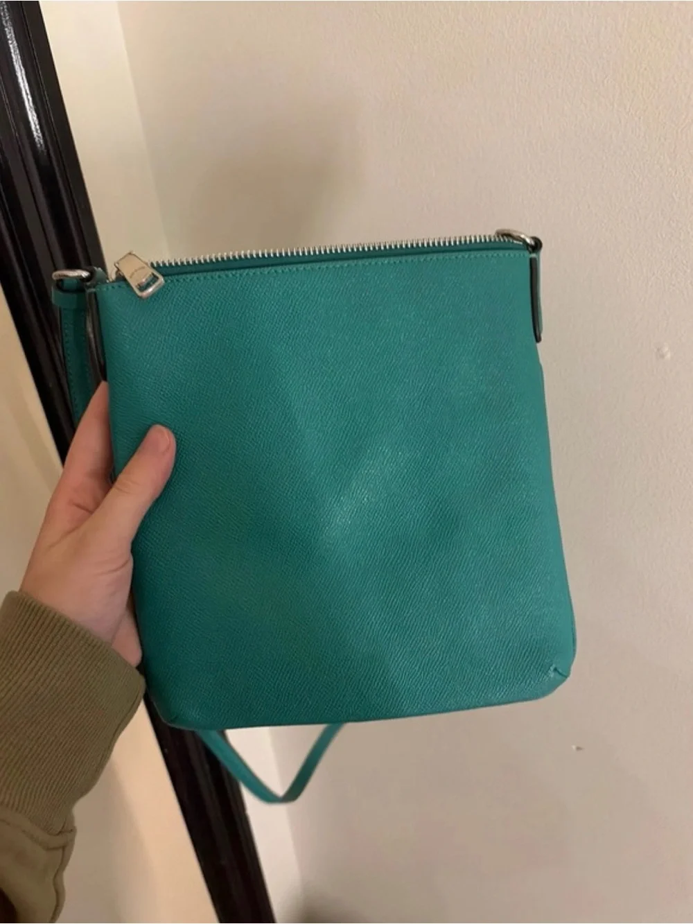 Coach Teal Pebbled Leather Crossbody Bag
